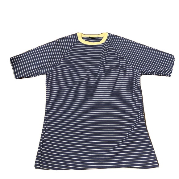 Vintage Mens XL Tee Grubb Stuff Crewneck Shirt Pullover Short Sleeve Blue Stripe - Picture 3 of 10